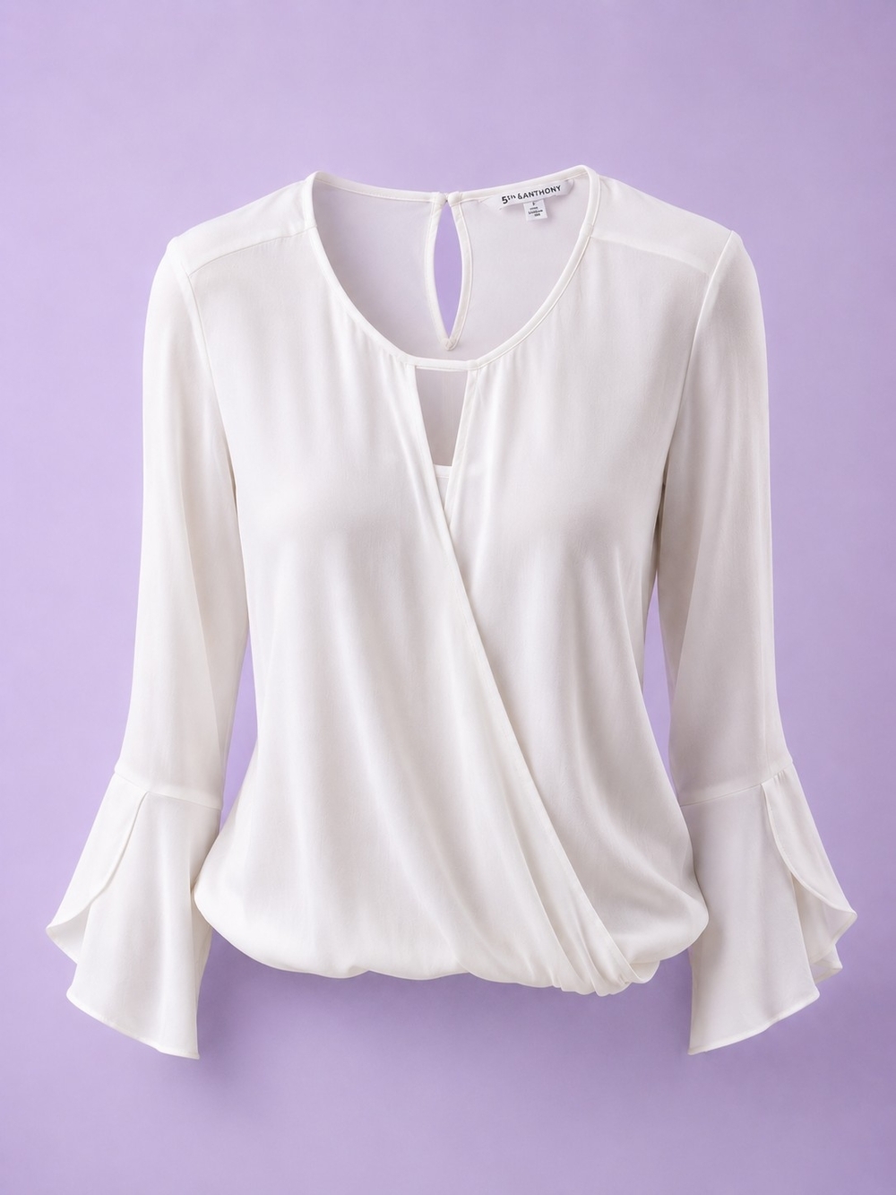 41 Hawthorn Ivory Surplice Blouse with Flounce Sleeves